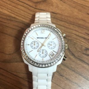 Michael Kors Off-White “Diamond” Studded Watch